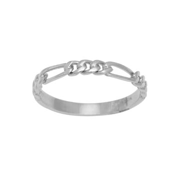 Nordahl's FIGARO52 cool ring med figaro kæde look i rhodineret sølv 